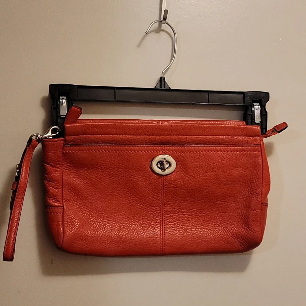 Coach Red Leather Clutch